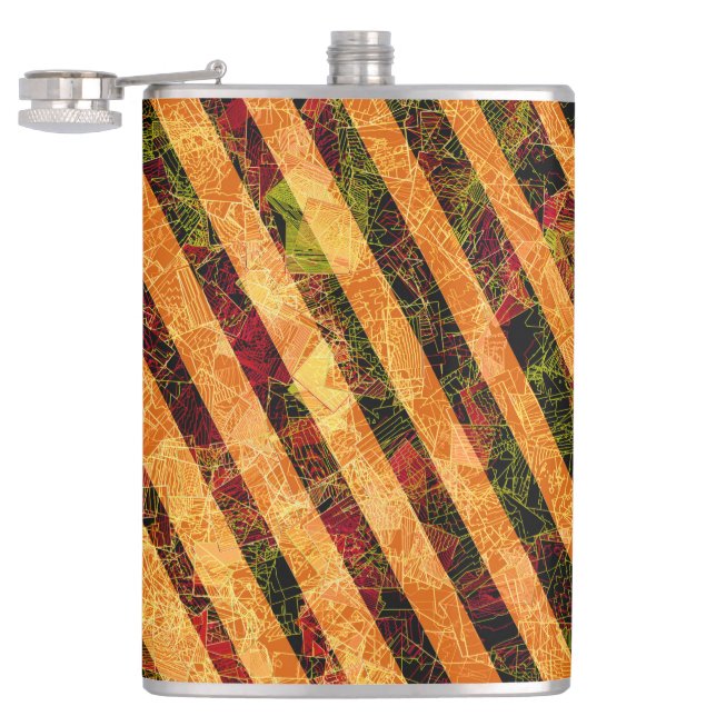 Petaca Diferentes rayas naranjas, cuadrados pequeños rasp (Abierto)