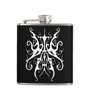 Petaca Diseño Abstracto de Máscara Tribal Blanca Elegante