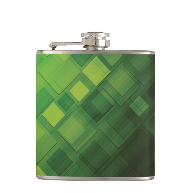 Petaca Diseño abstracto verde de la tecnología (Anverso)