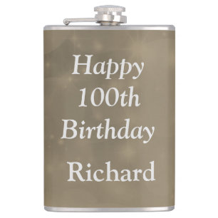 Petaca Diseño de 100 años personalizado y elegante