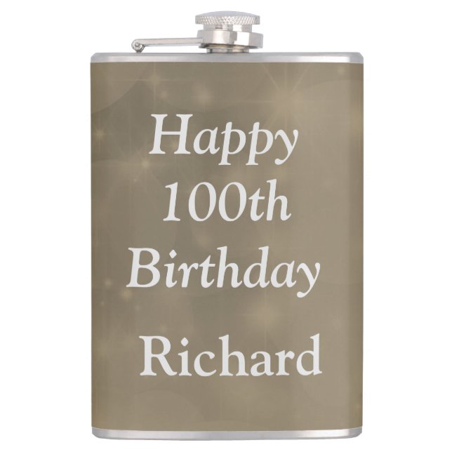 Petaca Diseño de 100 años personalizado y elegante (Anverso)