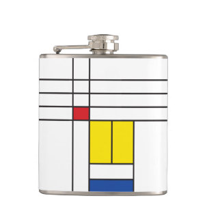 Petaca Diseño de arte moderno Mondrian II Minimalista De 