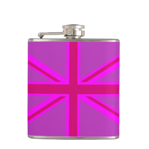 Petaca Diseño de bandera Jack de la Unión de Fuchsia Rosa