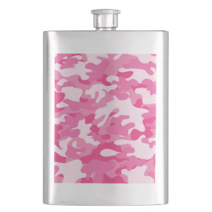 Petaca Diseño de camo rosa y blanco