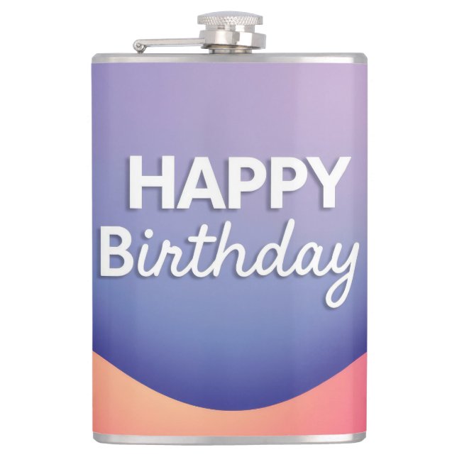Petaca Diseño de Celebración de Cumpleaños Feliz (Anverso)