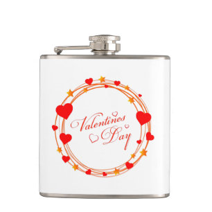 Petaca Diseño de círculo del día de San Valentín-25695