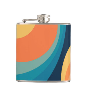 Petaca Diseño de círculos retro coloridos