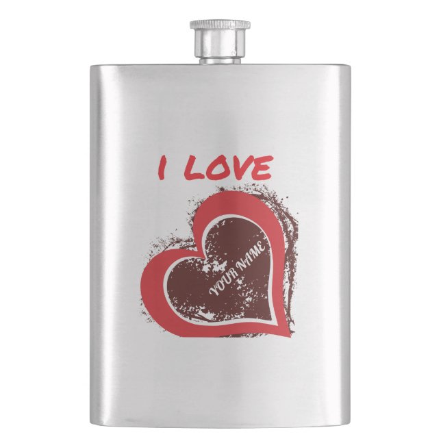 Petaca Diseño de corazón de amor grunge editable – Agregu (Anverso)