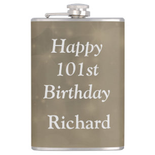 Petaca Diseño de cumpleaños 101 personalizado y elegante