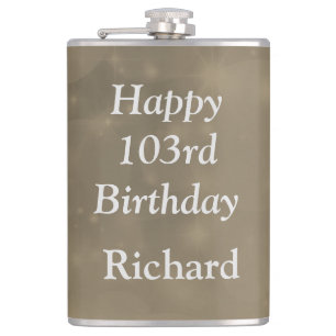 Petaca Diseño de cumpleaños 103 personalizado y elegante