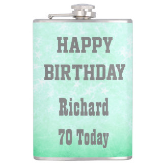 Petaca Diseño de cumpleaños 70 Happy personalizado