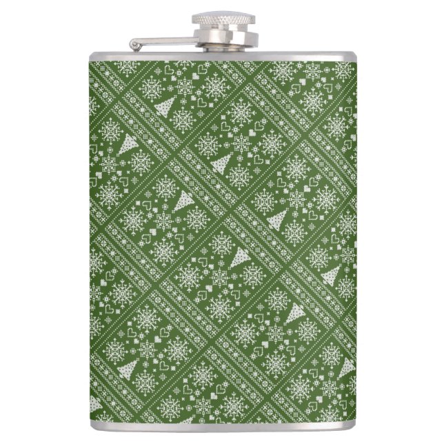 Petaca Diseño de ejemplo de patrón cruzado de navidades (Anverso)