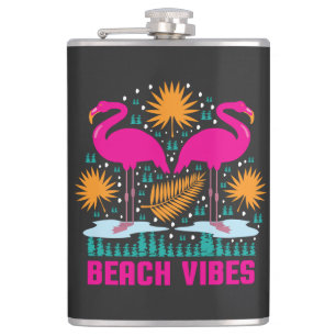 Petaca Diseño de Flamencos Rosas Beach Vibes