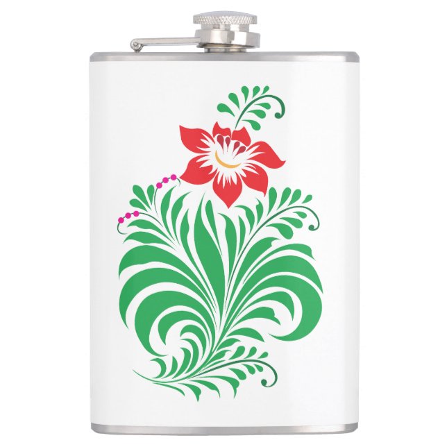 Petaca Diseño de Flor Ornamental – Elegante (Anverso)