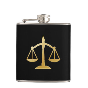 Petaca Diseño de Golden Scales of Justice Law