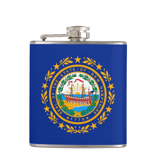 Petaca Diseño de la bandera del estado de Hampshire (Anverso)