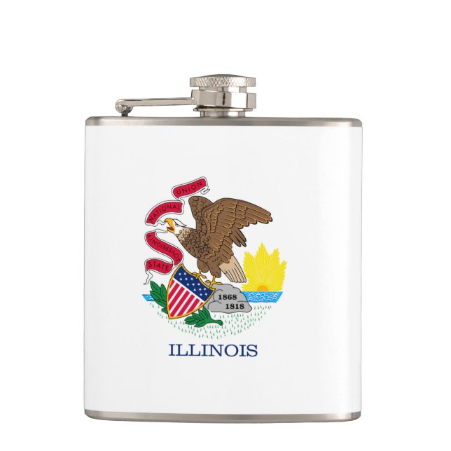 Petaca Diseño de la bandera del estado de Illinois (Anverso)