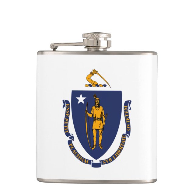Petaca Diseño de la bandera del estado de Massachusetts (Anverso)