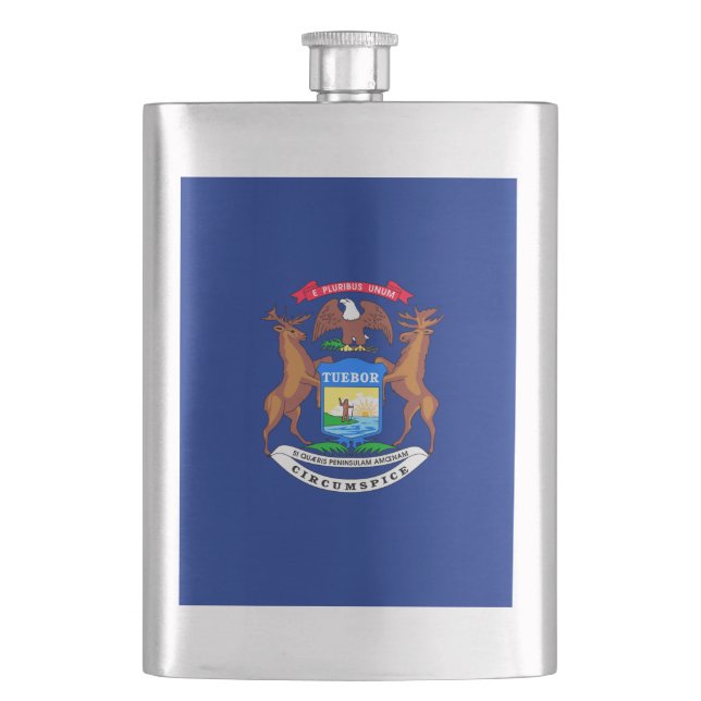 Petaca Diseño de la bandera del estado de Michigan (Anverso)