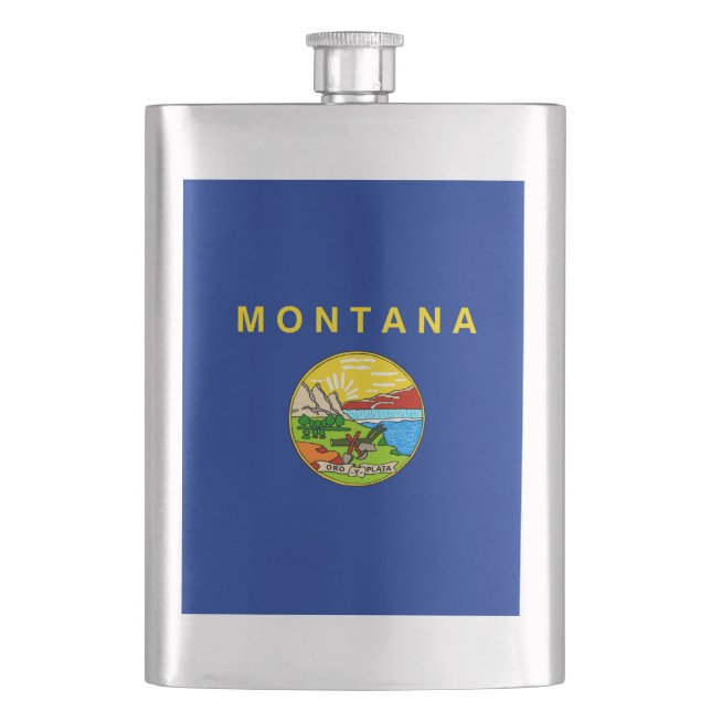Petaca Diseño de la bandera del estado de Montana (Anverso)