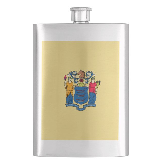 Petaca Diseño de la bandera del estado de Nueva Jersey (Anverso)