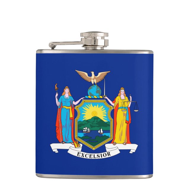 Petaca Diseño de la bandera del estado de Nueva York (Anverso)