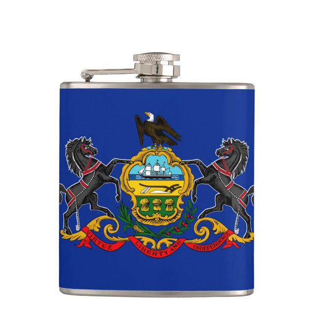 Petaca Diseño de la bandera del estado de Pennsylvania (Anverso)