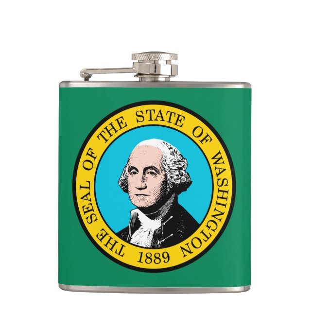 Petaca Diseño de la bandera del estado de Washington (Anverso)