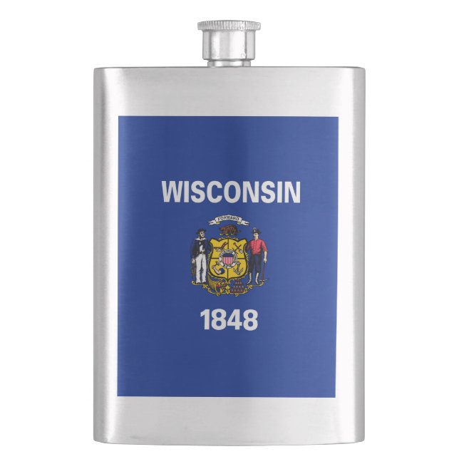 Petaca Diseño de la bandera del estado de Wisconsin (Anverso)