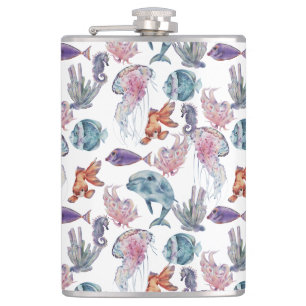 Petaca Diseño de la serie de composición de acuarela subm