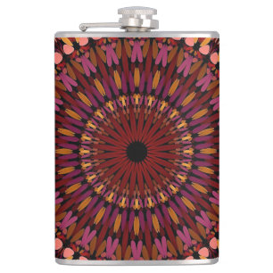 Petaca Diseño de Mandala Marrón Floral