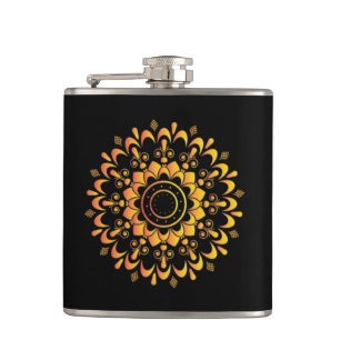 Petaca Diseño de Mandala Único Dorado-95747