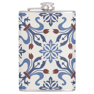 Petaca Diseño de mosaico de cerámica mallónica de Damask