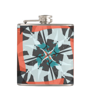 Petaca Diseño de mosaicos giratorios en Naranja, negro y 