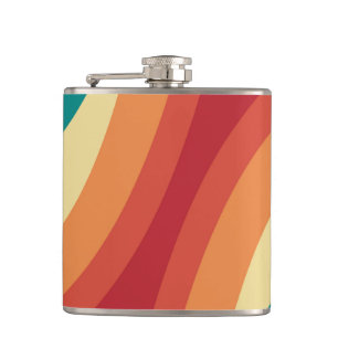 Petaca Diseño de ondas de estilo retro multicolor