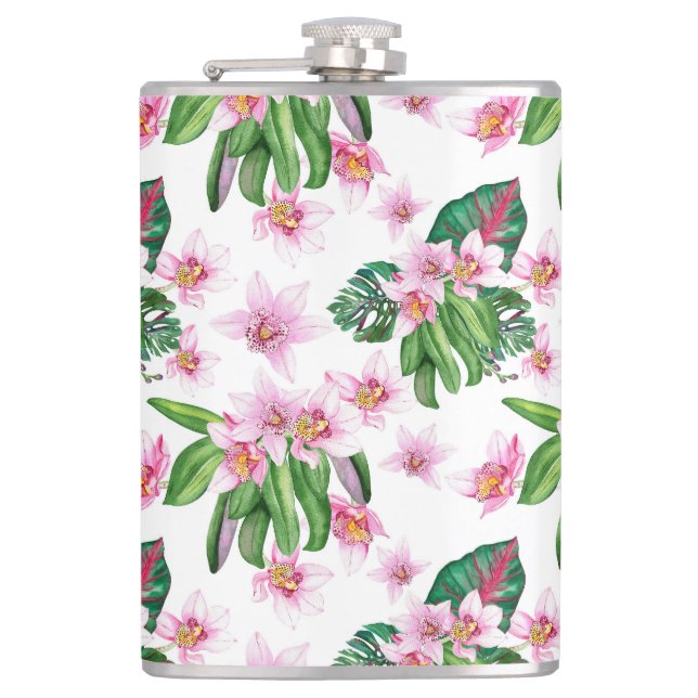 Petaca Diseño de orquídeas en acuarela 30   (Anverso)