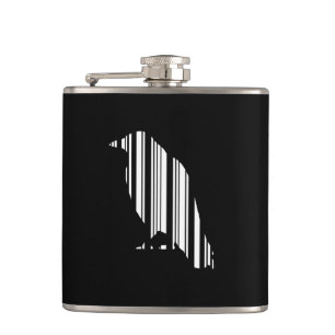 Petaca Diseño de Patrón de Ave Código de Barra de Cuervo