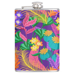 Petaca Diseño de patrón floral exótico colorido