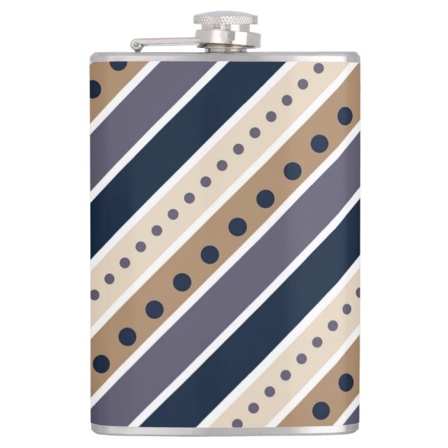 Petaca Diseño de patrones a rayas Vinyl Wrapped Flask (Anverso)