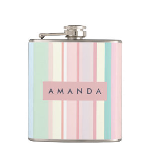 Petaca Diseño de Raya de Caramelo Pastel Personalizado
