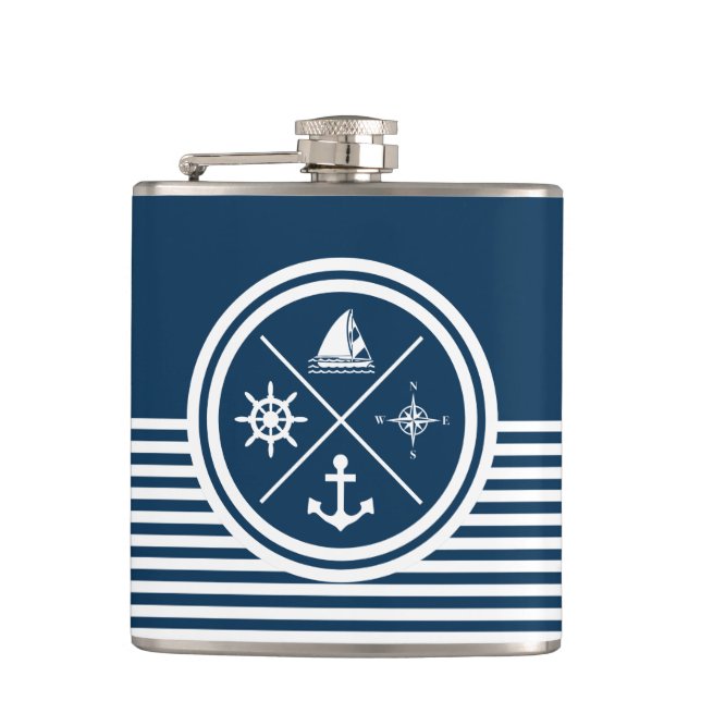 Petaca Diseño de temática náutica (Anverso)