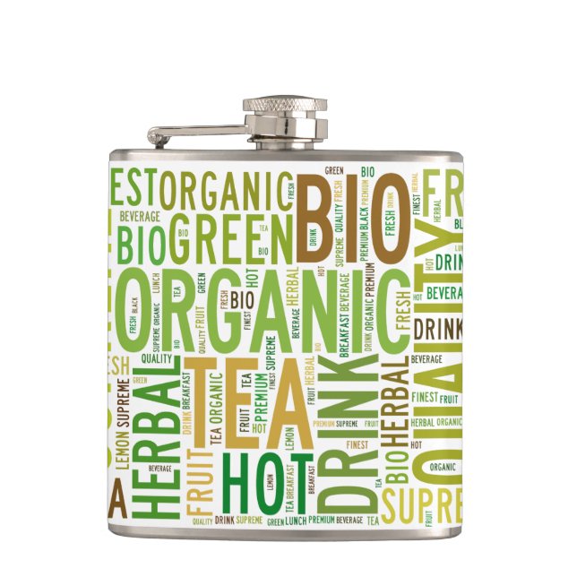Petaca Diseño de texto para el desayuno té (Anverso)