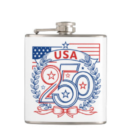 Petaca Diseño del emblema del aniversario patriótico USA 