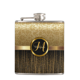 Petaca Diseño del patrón dorado del monograma superior