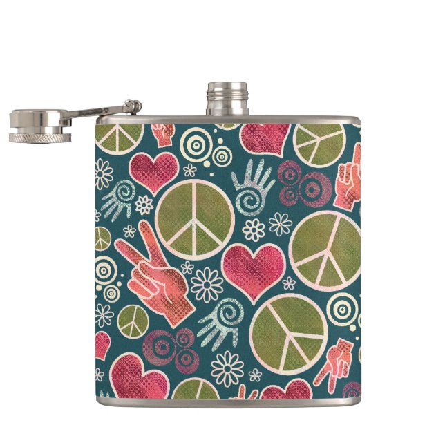 Petaca Diseño del Rótulo del pacifismo del inconformista (Abierto)