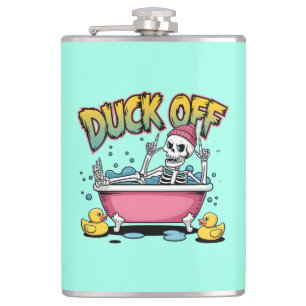 Petaca Diseño Divertido de Esqueleto "Duck Off" -61161 Ar