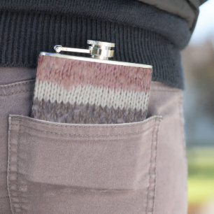 Petaca diseño divertido estilo vintage de rayas de punto 