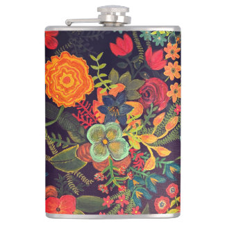 Petaca Diseño floral de pintura acrílica boho