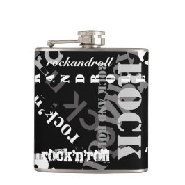 Petaca diseño genial de tipografía rock'n' roll