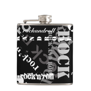 Petaca diseño genial de tipografía rock'n' roll